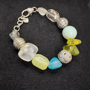 Brighton silver sea candy  glass bracelet 6.75”